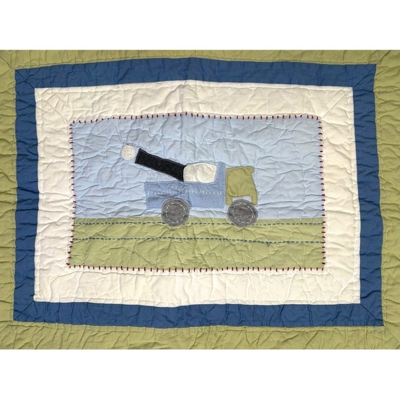 POTTERY BARN KIDS Christopher’s Construction 3 PC Cotton Quilted Pillowcase Sham - Picture 3 of 16